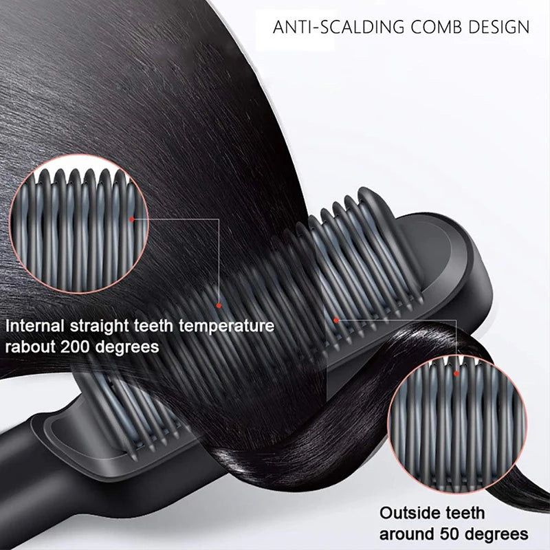 Professional Hair Comb Brush Beard Straightener Hair Straightener With Anti-Scald Feature Beard Straightener Comb