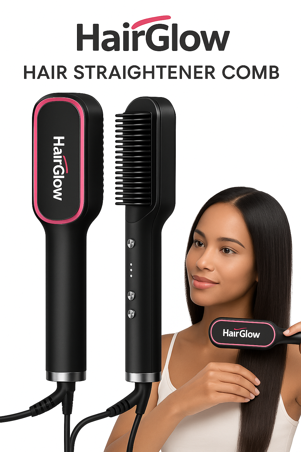 Professional Hair Comb Brush Beard Straightener Hair Straightener With Anti-Scald Feature Beard Straightener Comb